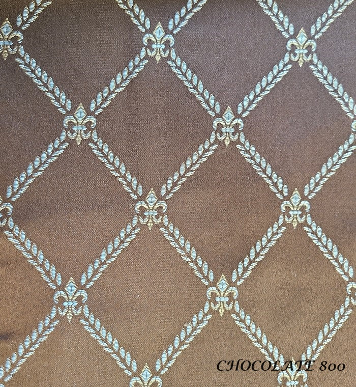 Jacquard Fabric color Chocolate Blue Upholstery and Drapery, decoration, etc. 58"Jacquard Fabric Sold by The Yard