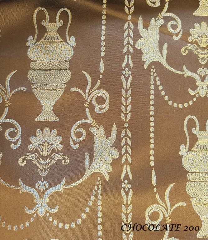 Jacquard Fabric color Chocolate Blue Upholstery and Drapery, decoration, etc. 58"Jacquard Fabric Sold by The Yard
