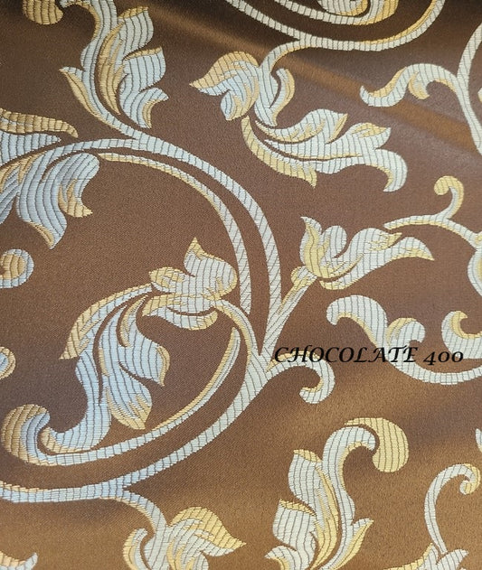 Jacquard Fabric color Chocolate Blue Upholstery and Drapery, decoration, etc. 58"Jacquard Fabric Sold by The Yard