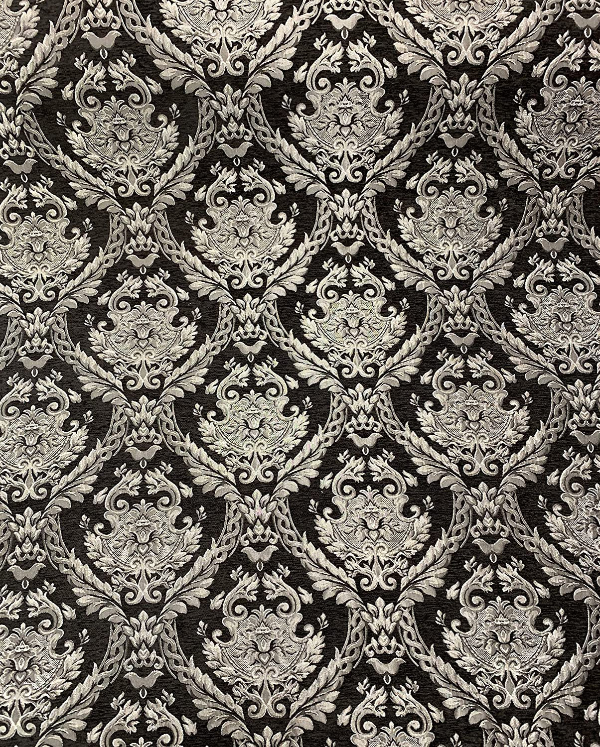 Chenille Damask Fabric Elegant Brocade Jacquard Renaissance sold by the yard 60'' Wide