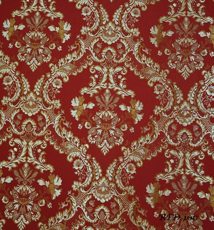 Jacquard Fabric color Burgundy/Gold, Upholstery and Drapery, decoration, etc. 58"Jacquard Fabric Sold by The Yard