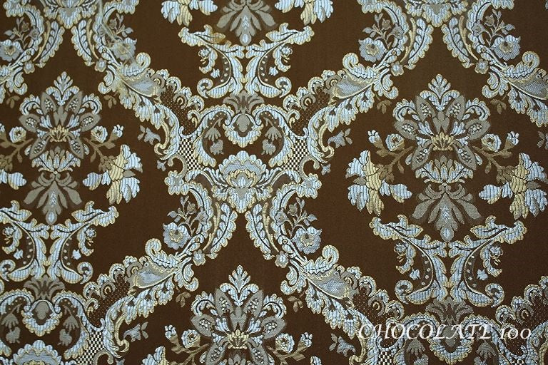 Jacquard Fabric color Chocolate Blue Upholstery and Drapery, decoration, etc. 58"Jacquard Fabric Sold by The Yard
