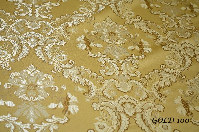 Jacquard Fabric color Gold, Upholstery and Drapery, decoration, etc. 58"Jacquard Fabric Sold by The Yard