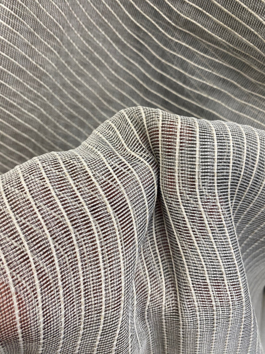 Light sheer Lined grey and cream 120" sold by the yard