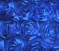 3D Rosette Fabric, Black Rosette on Mesh Fabric, 3D Rose Fabric, Black Satin Rosette Bouquet Flower, fabric by the Yard