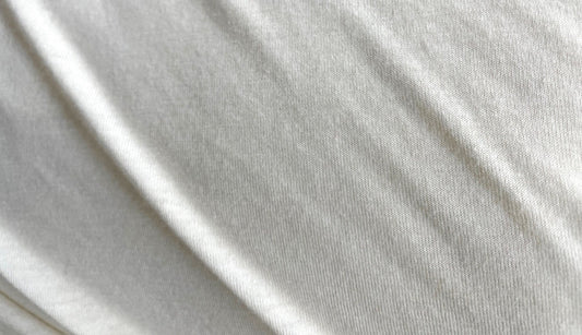 Bamboo Cotton T-shirt fabric off white color 4-Way Stretch Sold by the Yard 58"