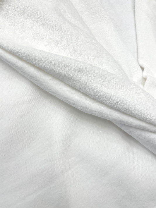 Cotton French Terry Fabric color white 54 Inches Width by The Yard