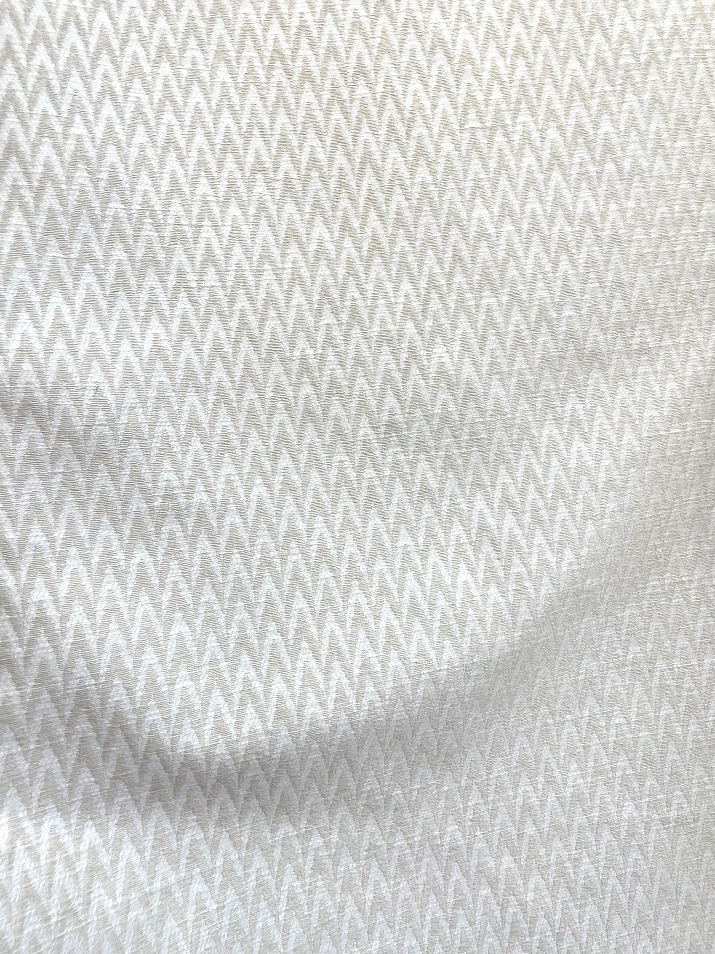 Chevron Taupe wave design linen look fabric 58" sold by the yard