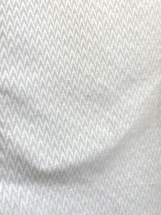 Chevron Taupe wave design linen look fabric 58" sold by the yard